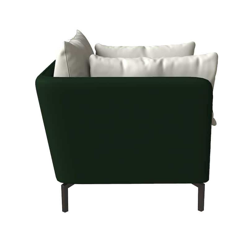 Luxify Modern Single-Seater Sofa in Upholstered PU Leather with Metal Legs for Living Room Accent Chair