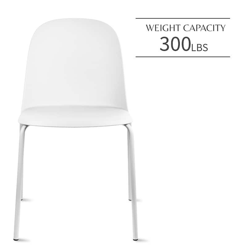 Set of 2 Plastic Dining Chairs For Kitchen Office Business Cafe Guest Waiting Room Event Party Outdoor Patio Hotel