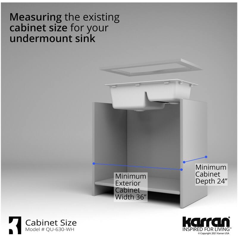 Karran USA QU-630 Quartz QU 32" Undermount Double Basin Quartz