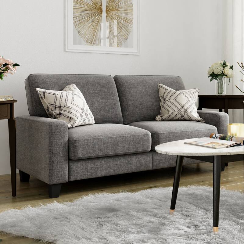 Serta Palisades Upholstered 73" Sofas for Living Room Modern Design Couch, Straight Arms, Soft Upholstery, Tool-Free Assembly