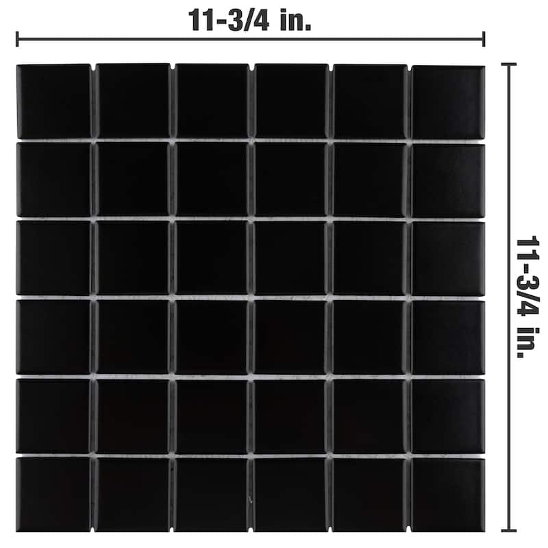 Merola Tile Metro Quad Matte Black 11-3/4" x 11-3/4" Porcelain Floor and Wall Tile - Case (10 Tiles)