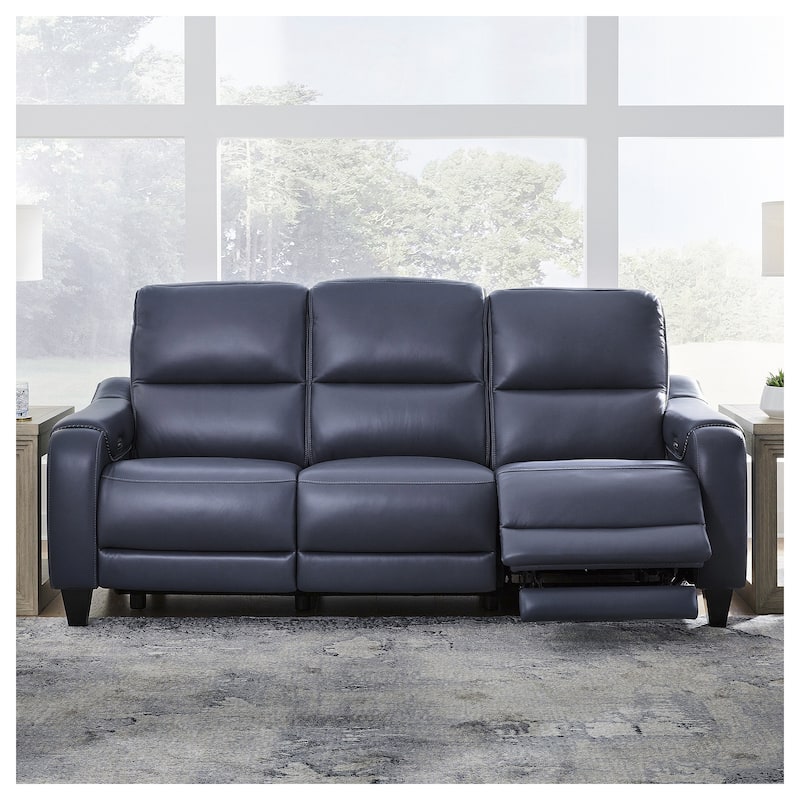 Signature Design by Ashley Mercomatic Power Reclining Sofa - 85.25" W x 39.75" D x 42" H - Blue