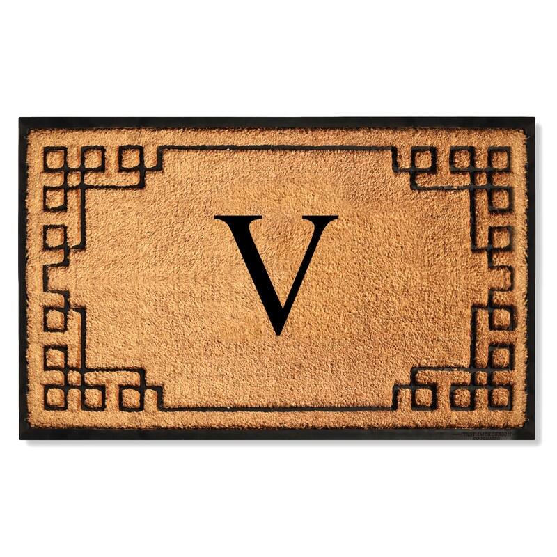 A1HC Natural Coir & Rubber Door Mat, Heavy Duty, Dirt Trapping, Long-Lasting Entrance Doormats,Thick & Durable Outdoor Entry Mat - 30" X 48" - V