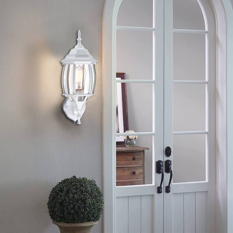 1-Light 16.87-in Matte Black or White Outdoor Wall Lantern Sconce