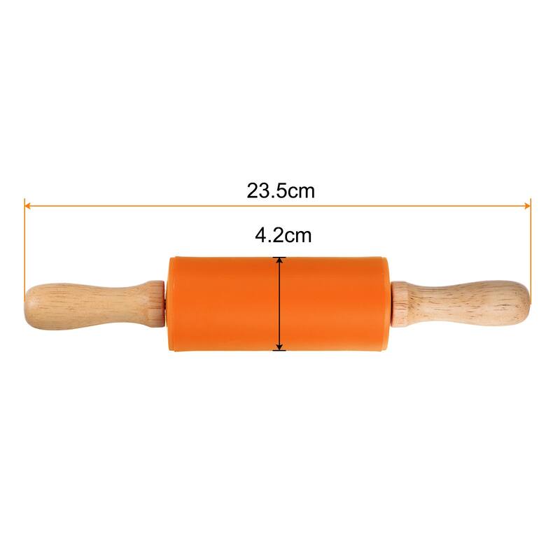 Silicone Rolling Pins for Baking 23.5cm x 4.2cm Orange - Orange