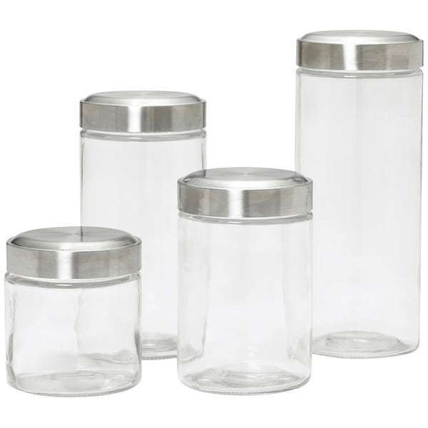 Kamenstein 5117359 Assorted Glass Canisters, Clear, Set Of 4