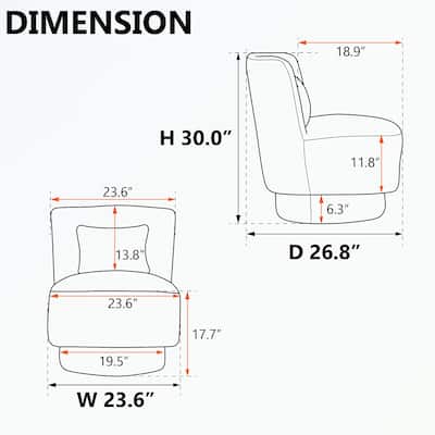 Swivel Accent Chair for Living Room, 360 Degree Club Chair