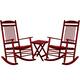 VEIKOUS Wood 3-piece Outdoor Rocking Chair and Folding Table Set
