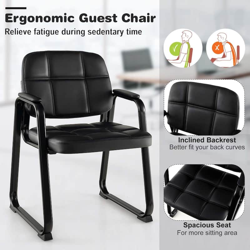 Costway Waiting Room Chair Set of 8 Upholstered Guest Conference Chair - See Details