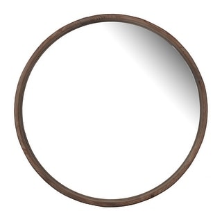 A&B Home Thayne 28-inch Natural Wood Round Wall Mirror