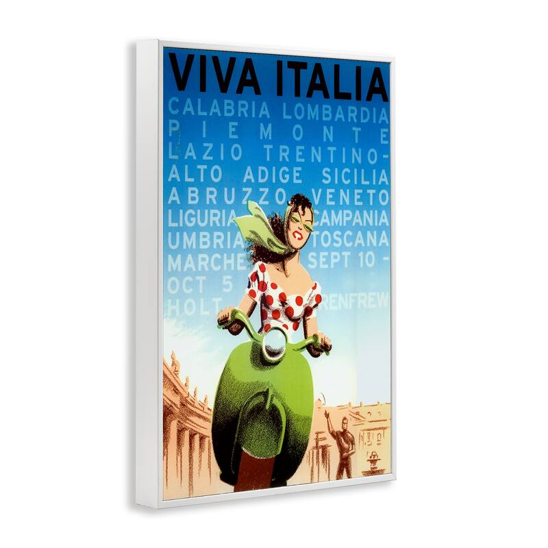 Stupell Vintage Italy Travel Ad Framed Giclee Art Design By Marcus Jules
