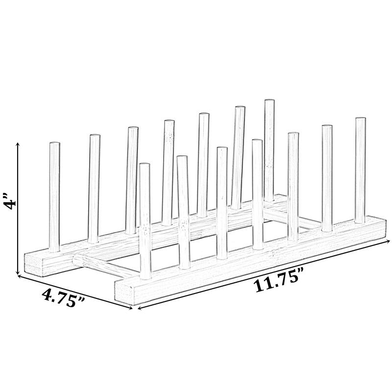 Set of 2 Bamboo Wooden Dish Drainer Rack, Plate Rack, And Drying Drainer