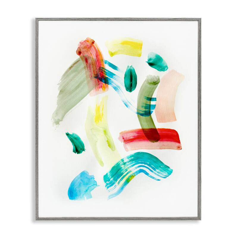 Stupell Modern Curved Brush Strokes Framed Giclee Art Design By Gemma Bardot - 11 x 14 - Grey