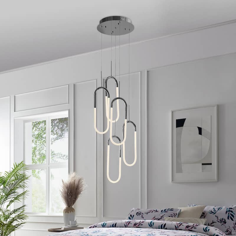 Five Clips Dimmable Integrated LED Chandelier - N/A