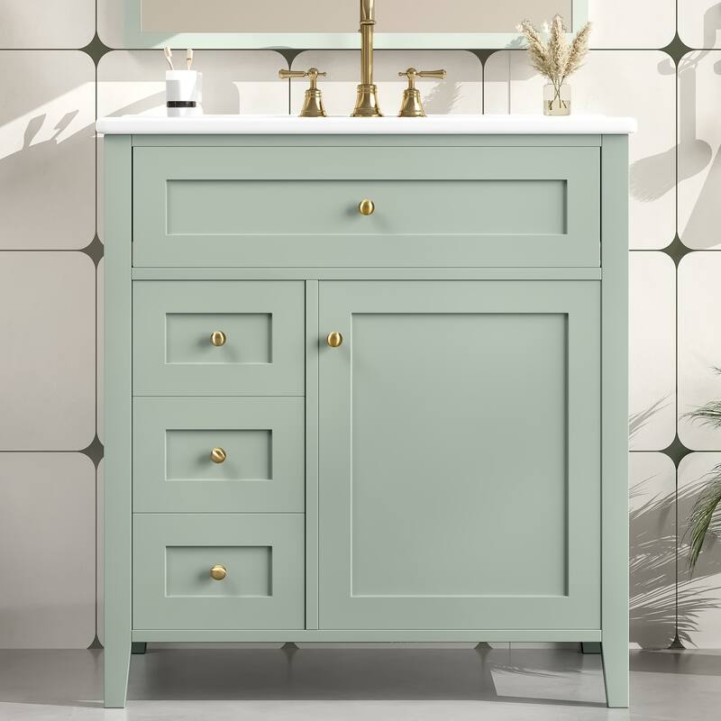 GDFStudio - Oliver Harrington Modern Freestanding Bathroom Vanity with Efficient Storage