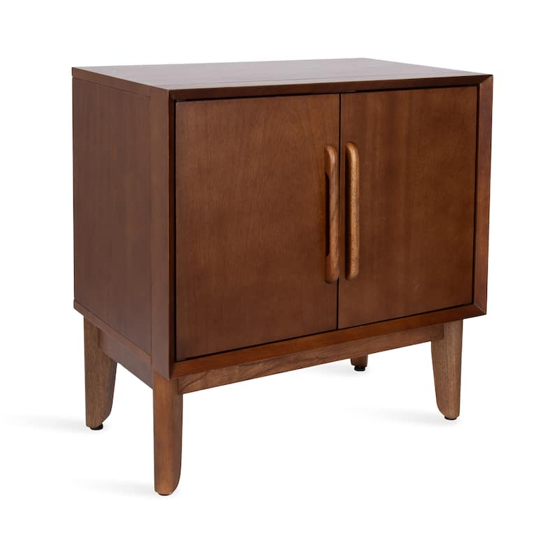 Kate and Laurel McCutcheon Side Table with Storage - 22x14x22 - Walnut Brown