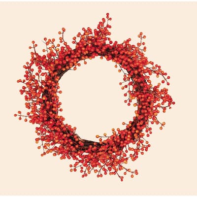 18" Fall Weatherproof Berry Wreath