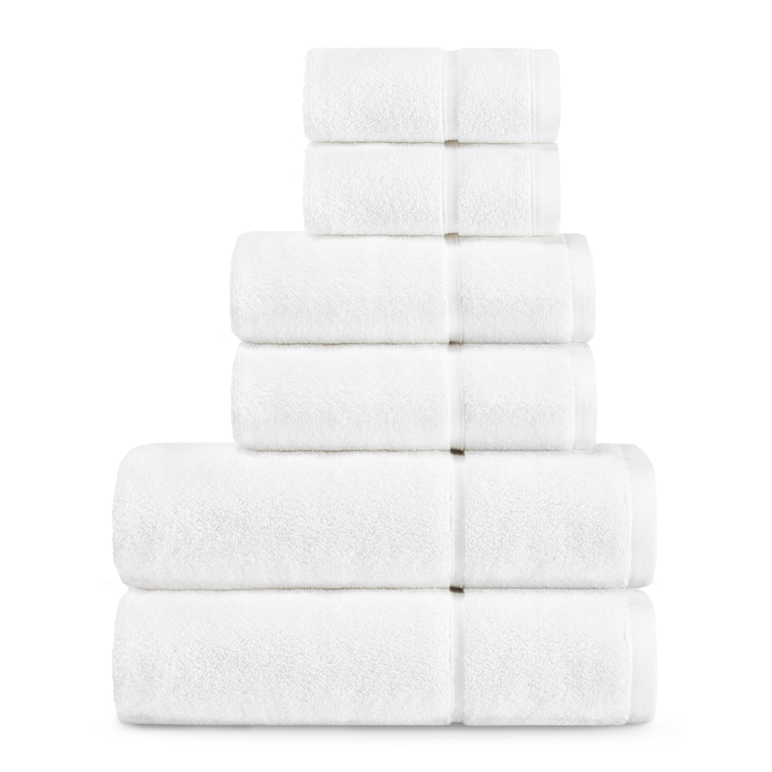 Vera Wang White Bath Towel Set / 6pcs / Diamond Pattern / NWTS