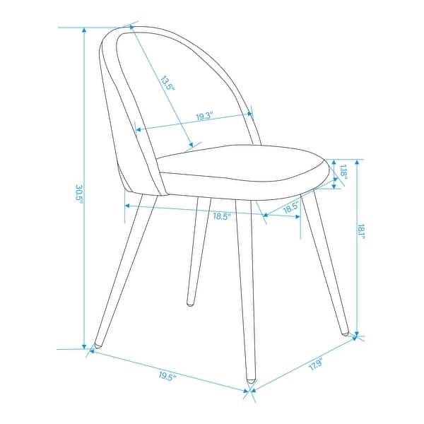 dimension image slide 2 of 14, Homy Casa Mid-Century Modern Fabric Dining Chairs (Set of 2)