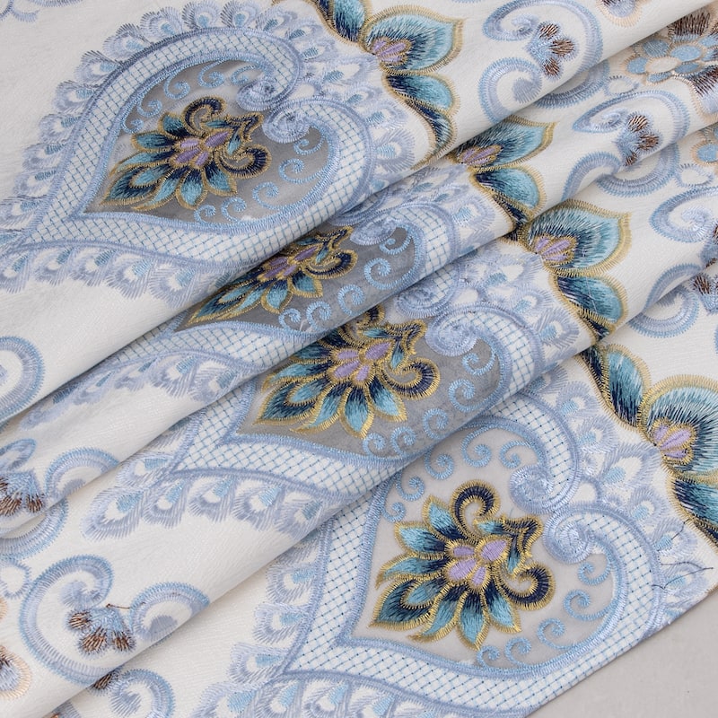 Betsy Macrame Embroidered Window Curtain Panel