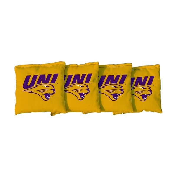 slide 2 of 3, Northern Iowa Panthers Yellow Cornhole Bags All-Weather Resin Filled
