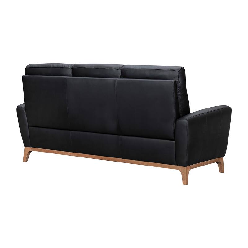 Greyson 83" Black or Dove Gray Leather Sofa by Armen Living