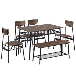 6-Piece Modern Dining Set for Home, Kitchen, Dining Room with Storage ...