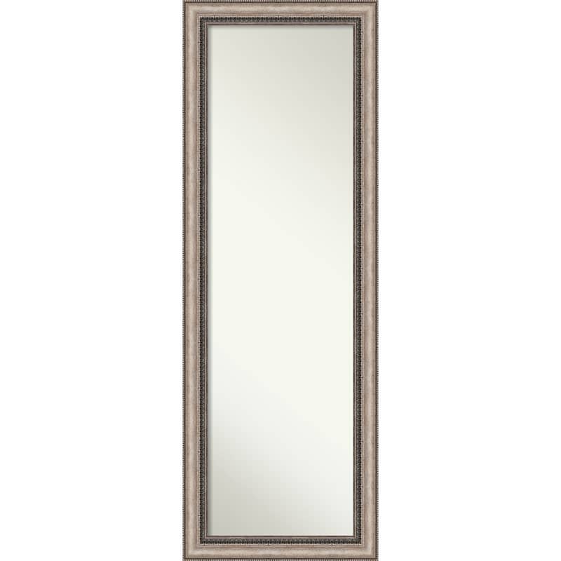 Non-Beveled Full Length On The Door Mirror - Lyla Ornate Frame - Lyla Ornate Silver - Outer Size: 18 x 52 in