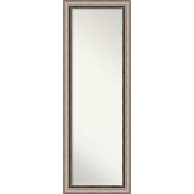 Non-Beveled Full Length On The Door Mirror - Lyla Ornate Frame - Lyla Ornate Silver - Outer Size: 18 x 52 in