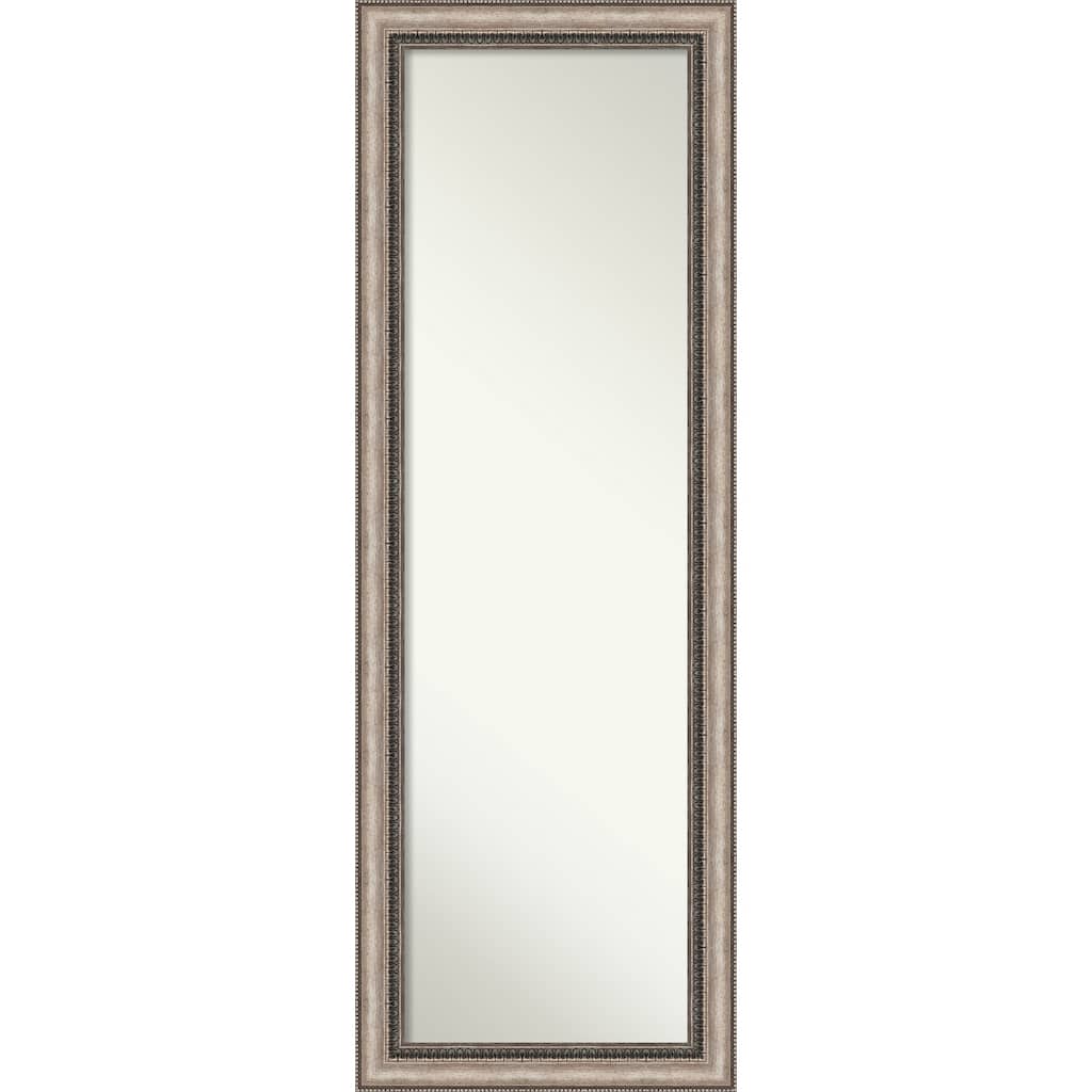 Non-Beveled Full Length On The Door Mirror - Lyla Ornate Frame - Lyla Ornate Silver - Outer Size: 18 x 52 in