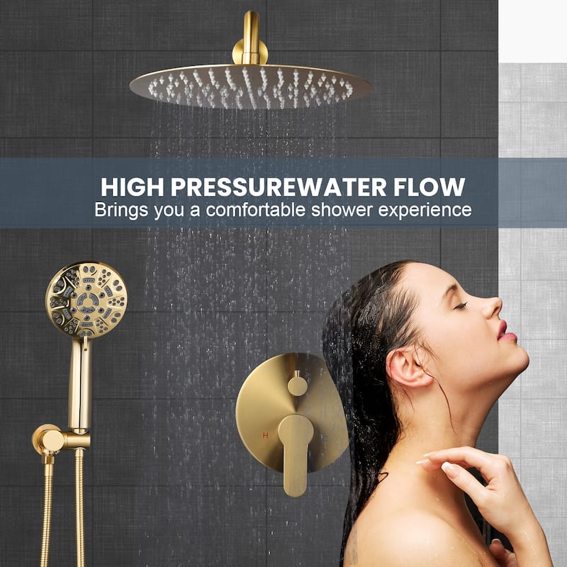 WOWOW Wall Mount 9-Spray Shower Faucet with Handshower