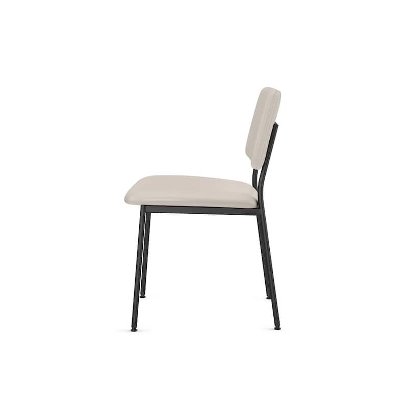 Amisco Sullivan Upholstered Dining Chair with Open Back and Metal Legs