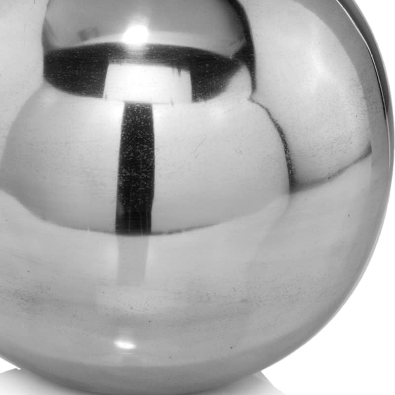 HomeRoots 10" Silver Buffed Aluminum Decorative Orb - 10' X '10' X '10