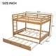 preview thumbnail 9 of 24, Queen Over Queen Size Bunk Bed with Trundle, Ladder and Guardrail, Wooden Bunk Bedframe with Wood Slats Support for Kids