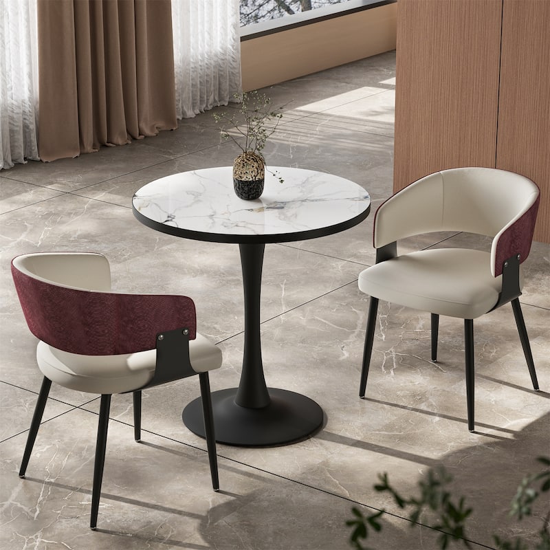 Dining Chairs Set Microfiber Leather Kitchen Dining Chairs Upholstered Padded Wide Seat