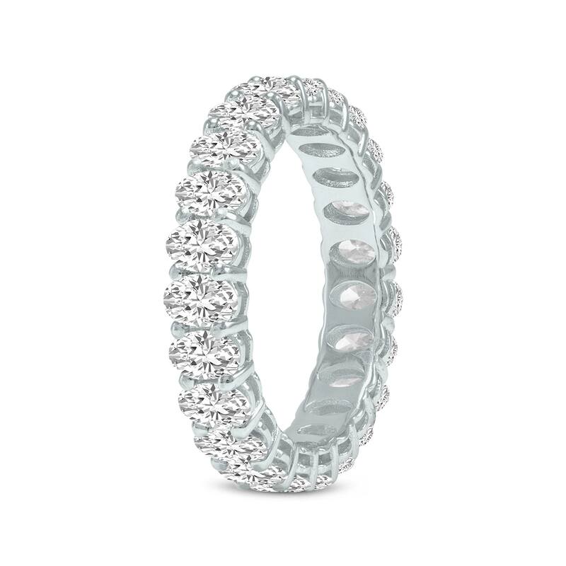 Marquee Jewels Oval Lab Grown Diamond Eternity Band in 14K White Gold (8 Carat TW)