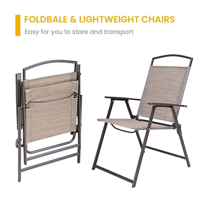 VredHom Outdoor 4-Piece Patio Dining Folding Chairs