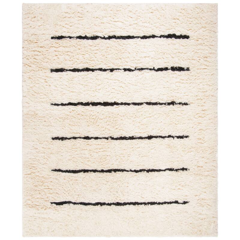 SAFAVIEH Hand-knotted Kenya Henriette Southwestern Tribal Wool Rug - 6' x 9' - Ivory/Black