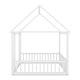 preview thumbnail 24 of 37, Full Size Floor Wooden Bed with House Roof Frame and Safety Guardrails