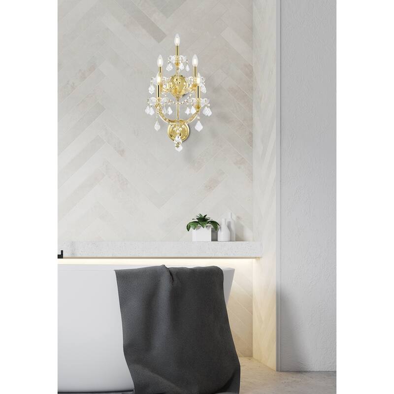 Fleur Illumination Collection Wall Sconce D:12in H:29.5in E:11.5in Lt:5 Gold Finish