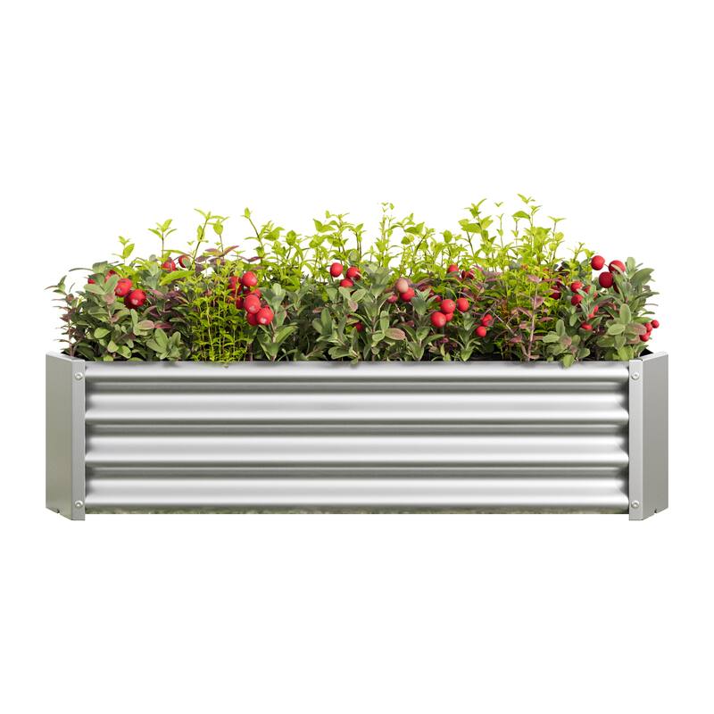 GDFStudio - Large Oval Metal Raised Garden Bed for Vegetables, Flowers, and Plants, Outdoor Backyard Planter Box