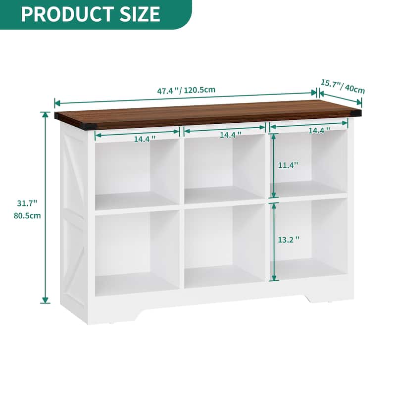 Moasis Farmhouse 6 Cube 8 Cube Storage Shelf Organizer Bookcase Cubby Cabinet