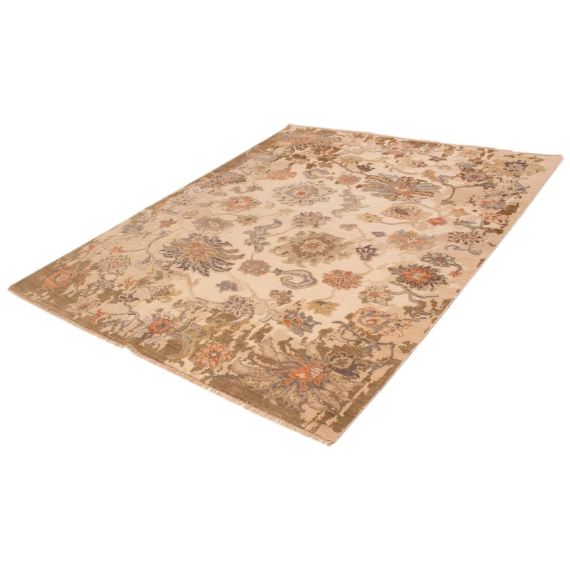 ECARPETGALLERY Hand-knotted Modern Oushak Beige Wool Rug - 9'4 x 11'11