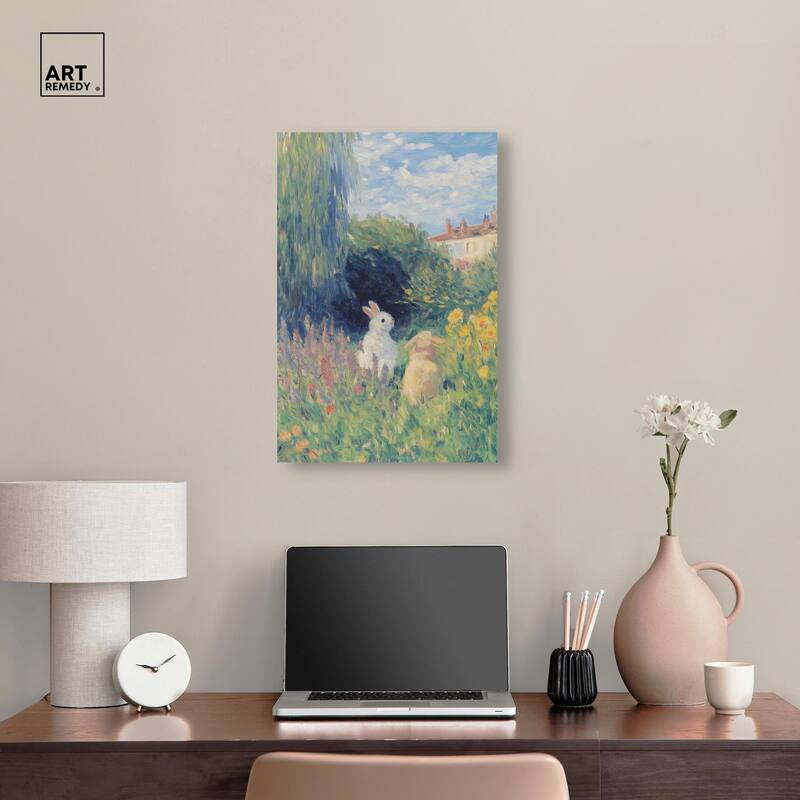 Quiet Gardeners Canvas by Art Remedy, Gallery Wrapped