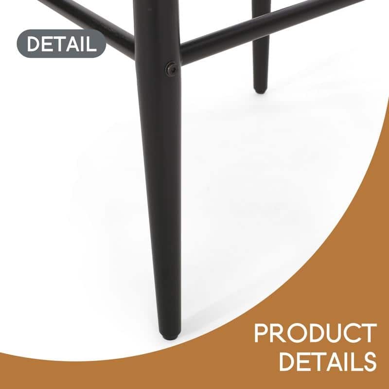 Barstools Set of 2, Counter Height Upholstered Bar Stools with Backs and Iron Legs for Kitchen Island,
