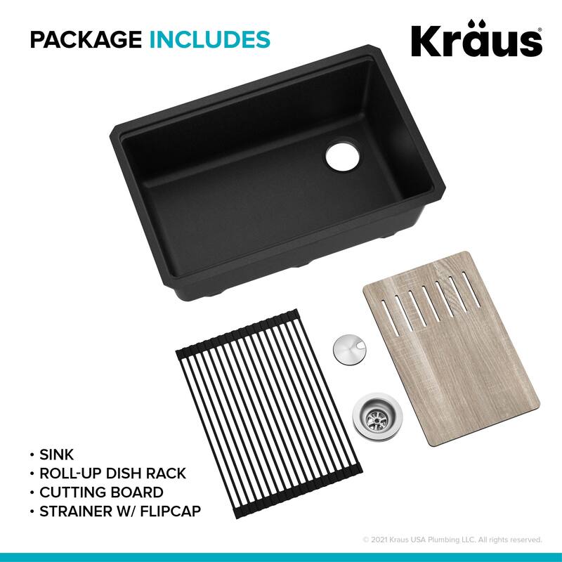 KRAUS Bellucci Workstation Undermount Granite Composite Kitchen Sink