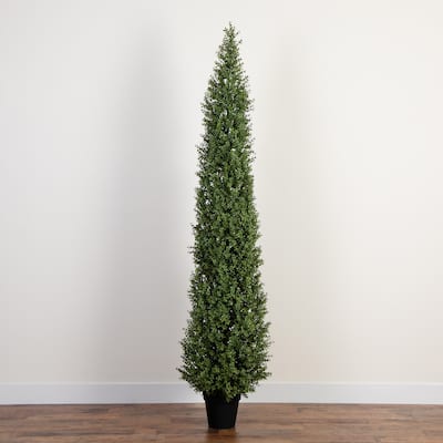 Boxwood Topiary Potted Artificial Tree - 8'