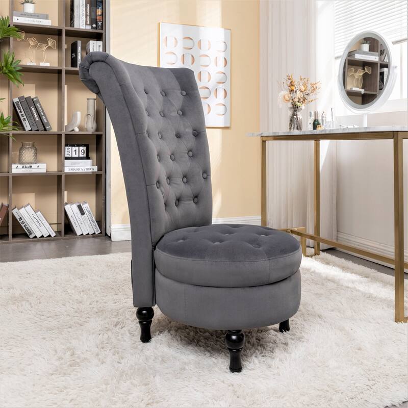 Gosser 20" Wide Velvet High Back Vanity Chair