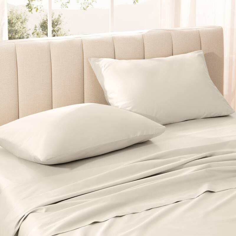 Bare Home Organic Cotton Pillowcase Set - Silky Smooth Sateen Weave