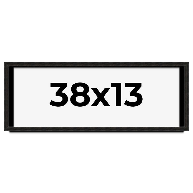 38x13 Shadow Box Black Rustic Barnwood Display Frame | 1.125 Inch